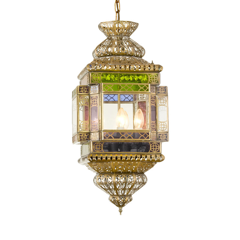 Taavita Arab Metal Restaurant Pendant Chandelier 3 Lights Brass Hanging Light Fixture