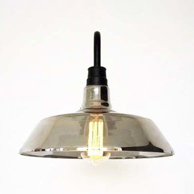 Taavita Wall Lamp with Barn Shade Smoky Industrial Living Room Light in Black