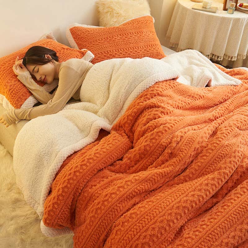 Taavita Double Jacquard Fleece Throw Blanket