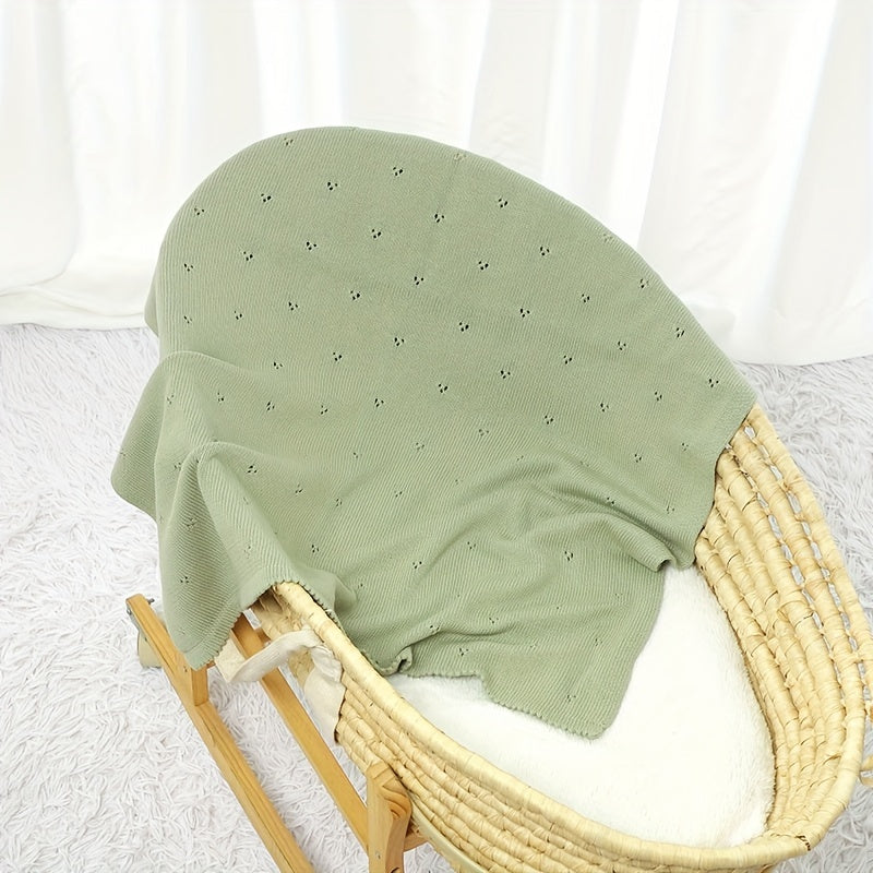 Taavita Knitted Blanket – Solid Color & Breathable – Perfect for Strollers & Gifts