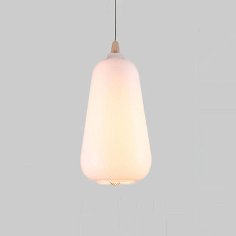 Global/Gourd/Ellipse Pendant Light Contemporary Smoky/Amber/White Glass 1 Light Dining Room Hanging Ceiling Lamp Clearhalo 'Ceiling Lights' 'Glass shade' 'Glass' 'Modern Pendants' 'Modern' 'Pendant Lights' 'Pendants' Lighting' 991284