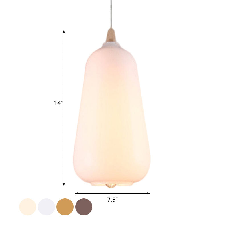 Taavita Pendant Light Contemporary Smoky Amber White Glass 1 Light Dining Room Hanging Ceiling Lamp