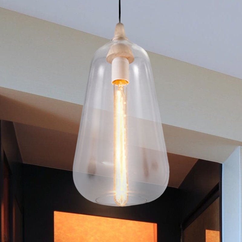 Global/Gourd/Ellipse Pendant Light Contemporary Smoky/Amber/White Glass 1 Light Dining Room Hanging Ceiling Lamp Clear C Clearhalo 'Ceiling Lights' 'Glass shade' 'Glass' 'Modern Pendants' 'Modern' 'Pendant Lights' 'Pendants' Lighting' 991320