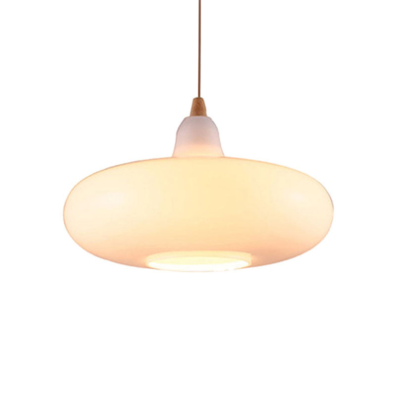 Taavita Pendant Light Contemporary Smoky Amber White Glass 1 Light Dining Room Hanging Ceiling Lamp