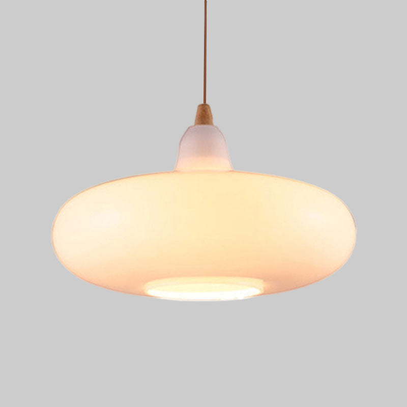 Taavita Pendant Light Contemporary Smoky Amber White Glass 1 Light Dining Room Hanging Ceiling Lamp