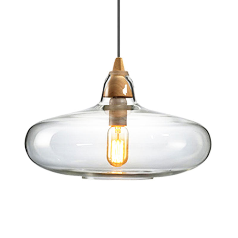 Taavita Pendant Light Contemporary Smoky Amber White Glass 1 Light Dining Room Hanging Ceiling Lamp