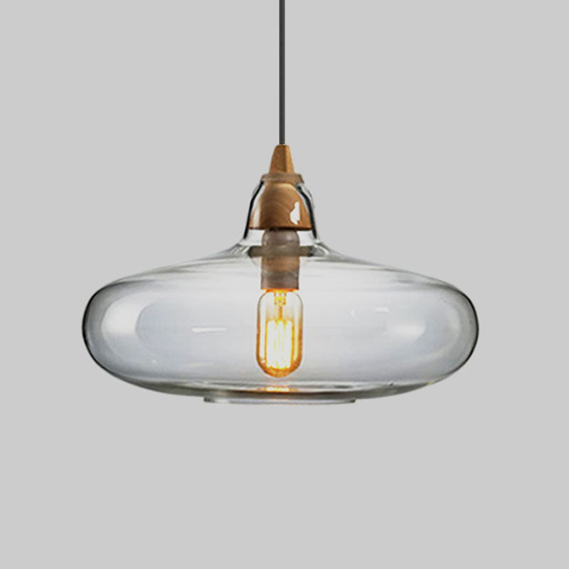 Taavita Pendant Light Contemporary Smoky Amber White Glass 1 Light Dining Room Hanging Ceiling Lamp