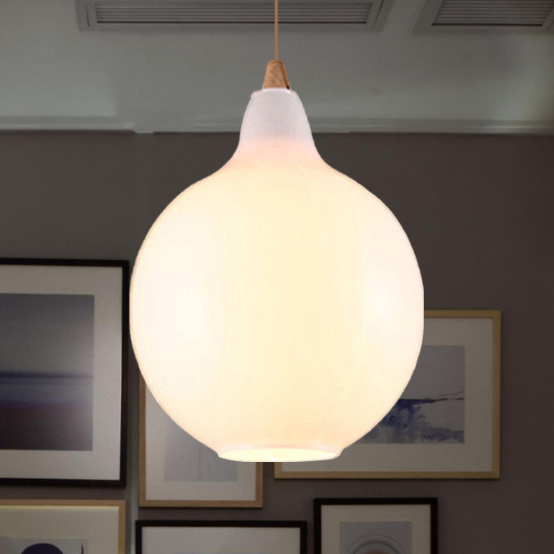 Global/Gourd/Ellipse Pendant Light Contemporary Smoky/Amber/White Glass 1 Light Dining Room Hanging Ceiling Lamp Amber C Clearhalo 'Ceiling Lights' 'Glass shade' 'Glass' 'Modern Pendants' 'Modern' 'Pendant Lights' 'Pendants' Lighting' 991324