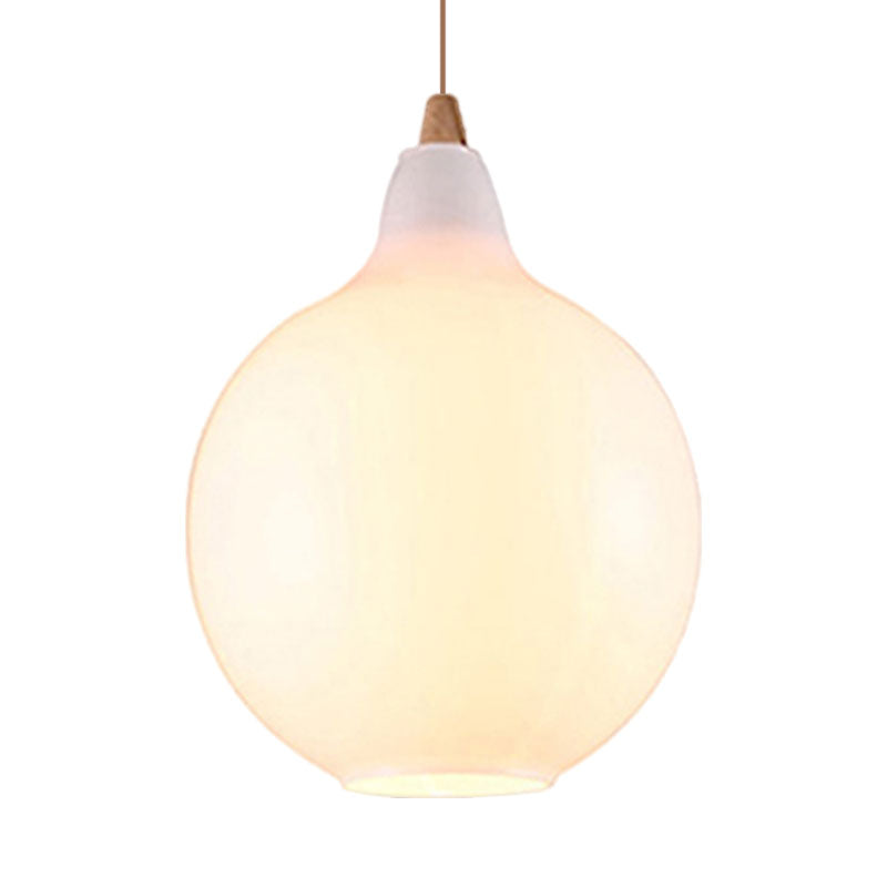 Taavita Pendant Light Contemporary Smoky Amber White Glass 1 Light Dining Room Hanging Ceiling Lamp