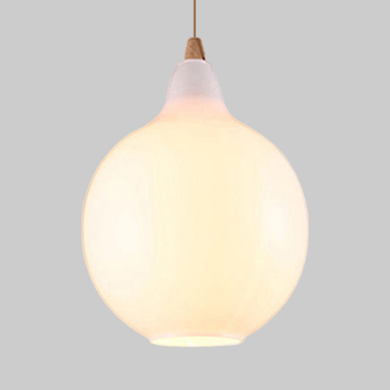 Taavita Pendant Light Contemporary Smoky Amber White Glass 1 Light Dining Room Hanging Ceiling Lamp