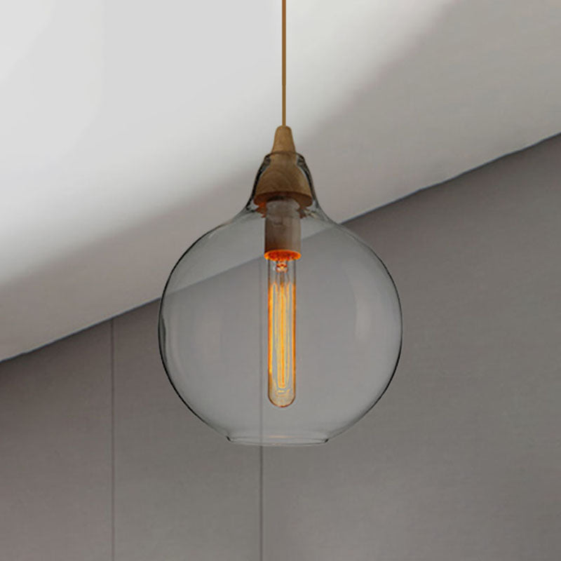 Taavita Pendant Light Contemporary Smoky Amber White Glass 1 Light Dining Room Hanging Ceiling Lamp