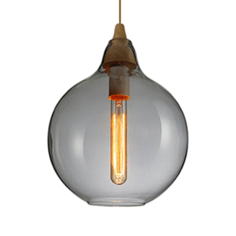 Taavita Pendant Light Contemporary Smoky Amber White Glass 1 Light Dining Room Hanging Ceiling Lamp