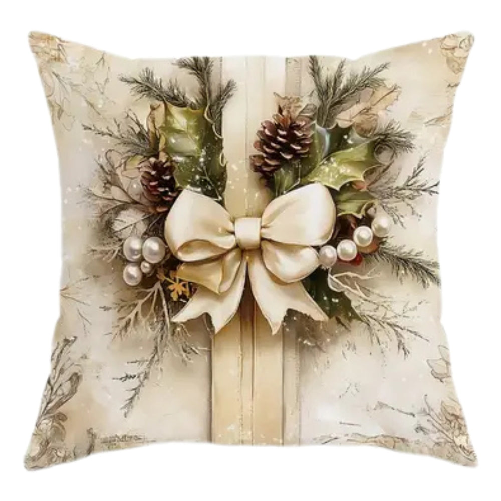 Taavita Velvet Christmas Cushion Covers with Vintage Designs