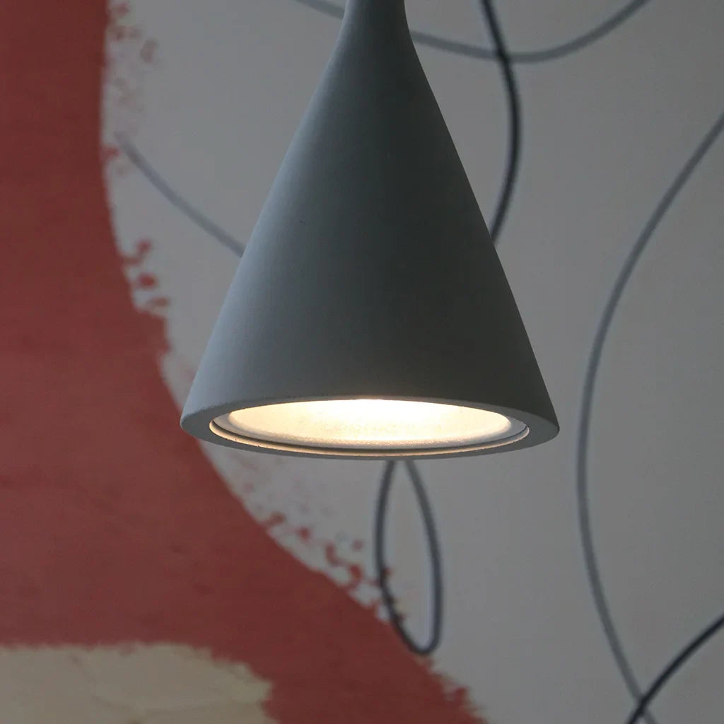 Conical Pendant Light made of Cement in Modern Industrial Design