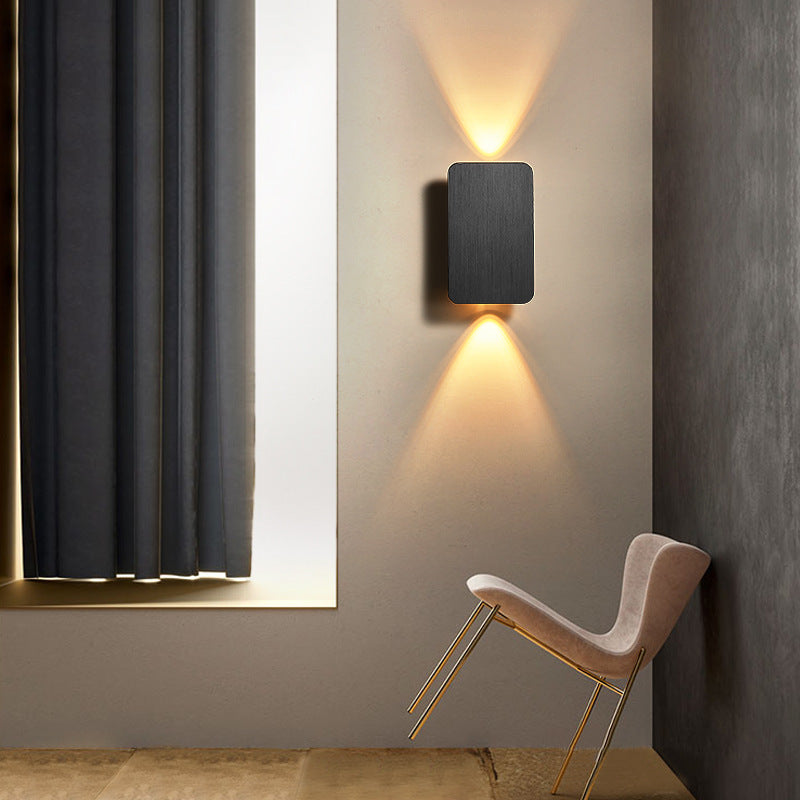 Modern Minimalist Small Square Aluminum LED Wall Light Lamp for Hallways