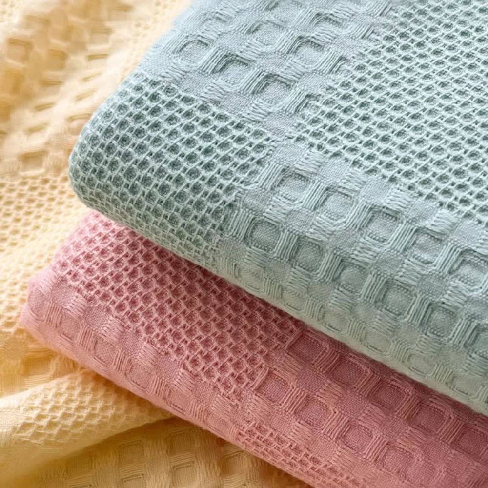 Taavita Checkered Waffle Blanket