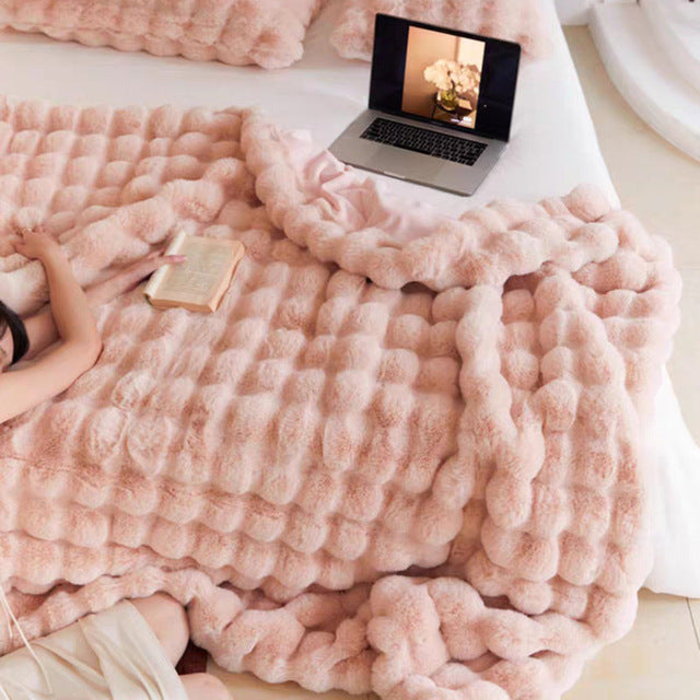 Cozy Rabbit Fur Blanket - Comfort for Your Home