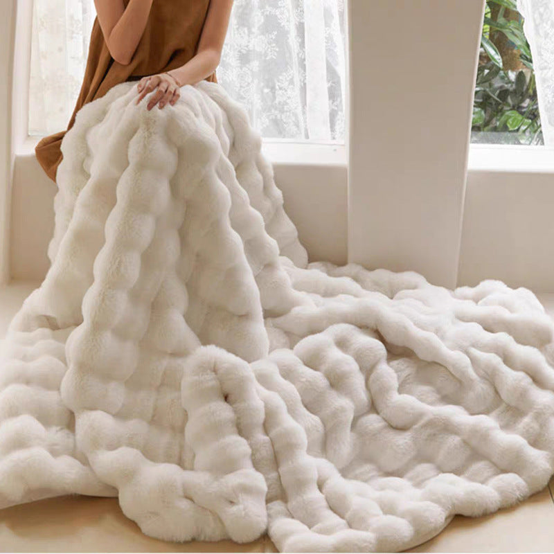 Cozy Rabbit Fur Blanket - Comfort for Your Home