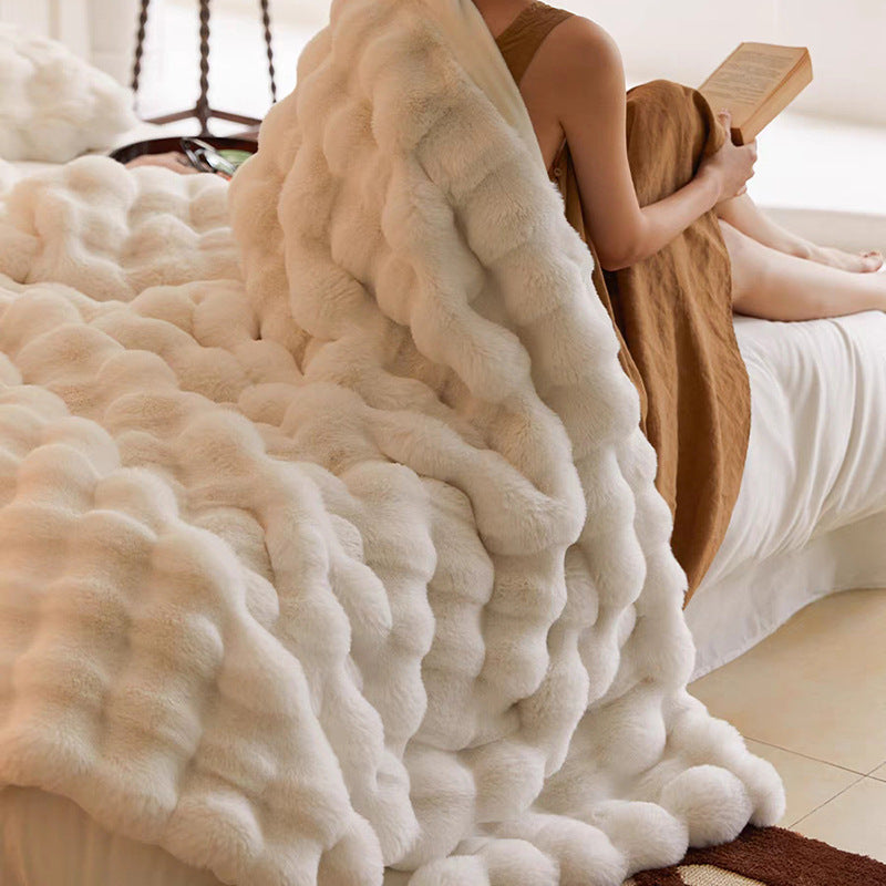 Cozy Rabbit Fur Blanket - Comfort for Your Home