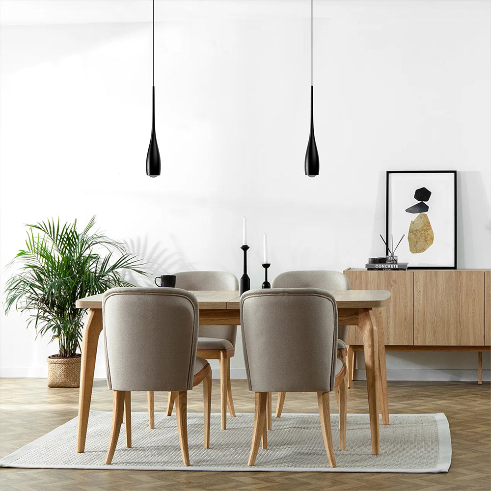 Taavita Minimalistic Pendant Light Drop Shape Black