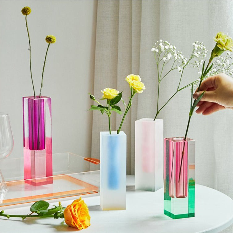 Modern Prism Acrylic Vase & Organizer for Desktop