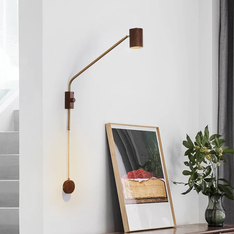 Taavita Wall Lamp Wood with Swivel Arm