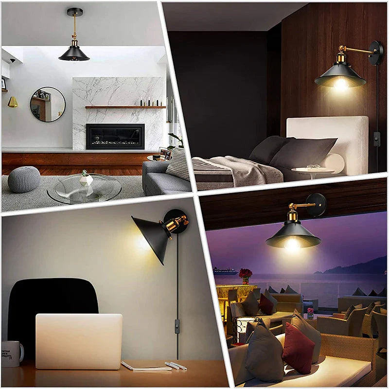 Taavita Industrial Wall Lamp with Cable - Flexible and Stylish for Every Room