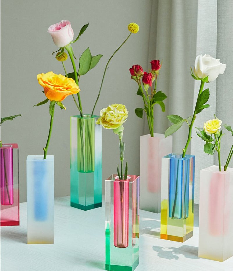 Modern Prism Acrylic Vase & Organizer for Desktop