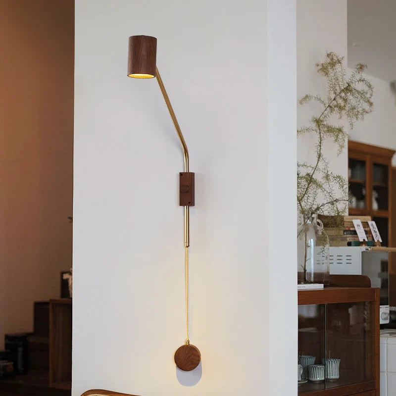 Taavita Wall Lamp Wood with Swivel Arm