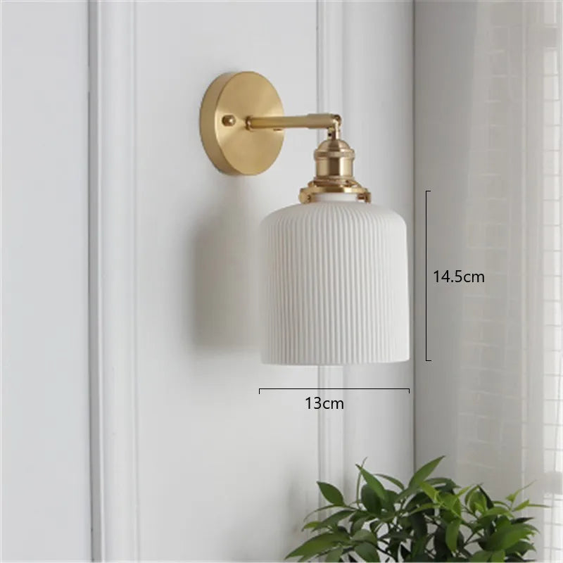 Taavita Wall Lamp White with Fabric Shade