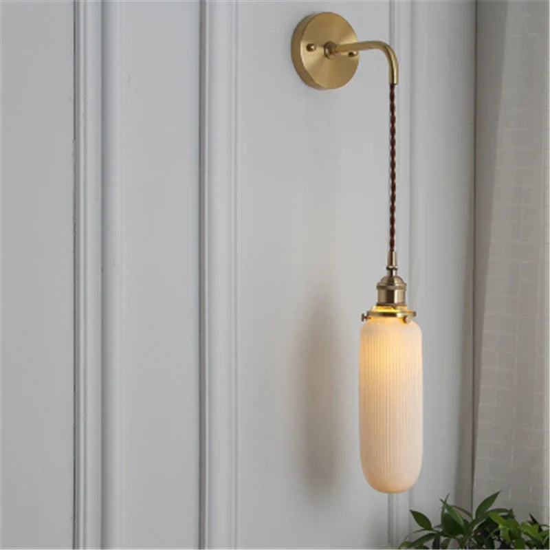 Taavita Wall Lamp White with Fabric Shade