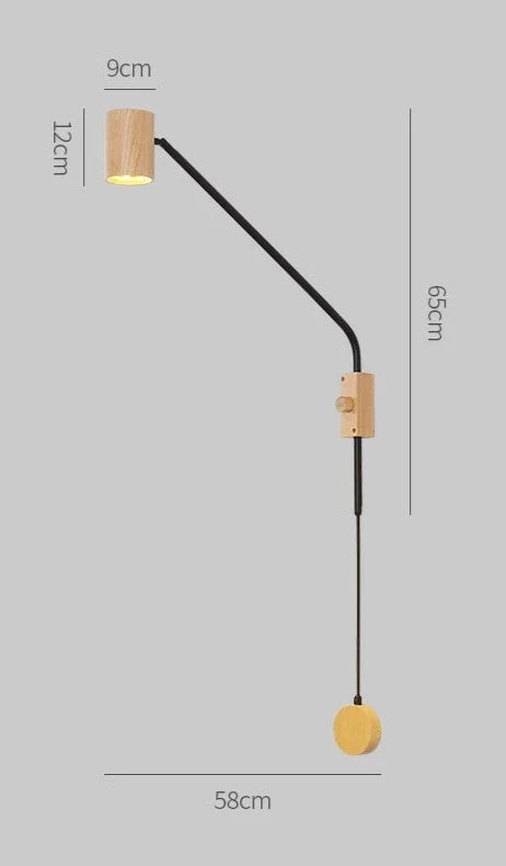 Taavita Wall Lamp Wood with Swivel Arm