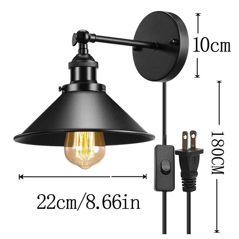 Taavita Industrial Wall Lamp with Cable - Flexible and Stylish for Every Room