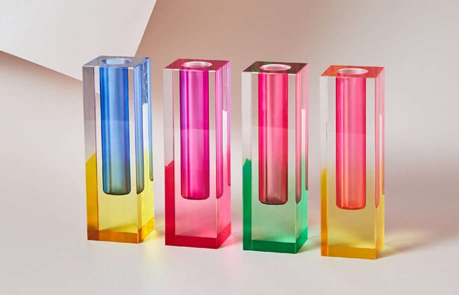 Modern Prism Acrylic Vase & Organizer for Desktop