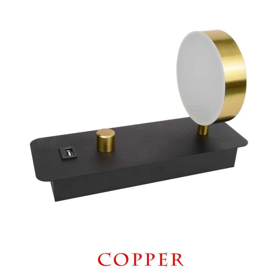 Taavita Wall Lamp Copper with Switch – Elegant LED Lamp for Use on Desk and Nightstand