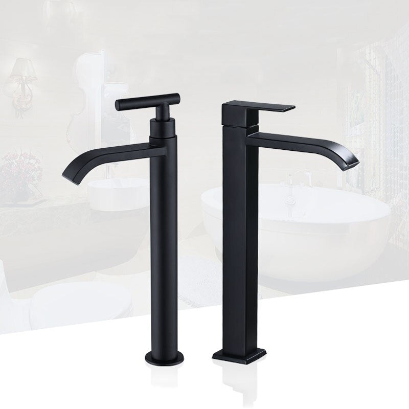 Taavita Matte Black Cold Water Single Faucets with Modern Design for Sink Installation