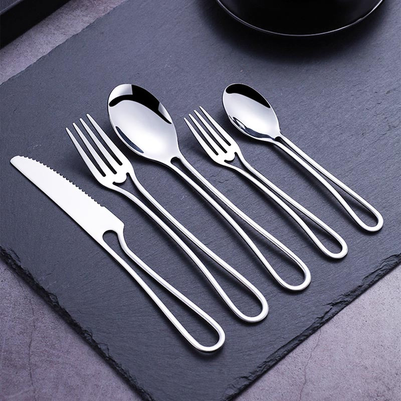 Taavita Modern Sleek Hollow Cutlery Set