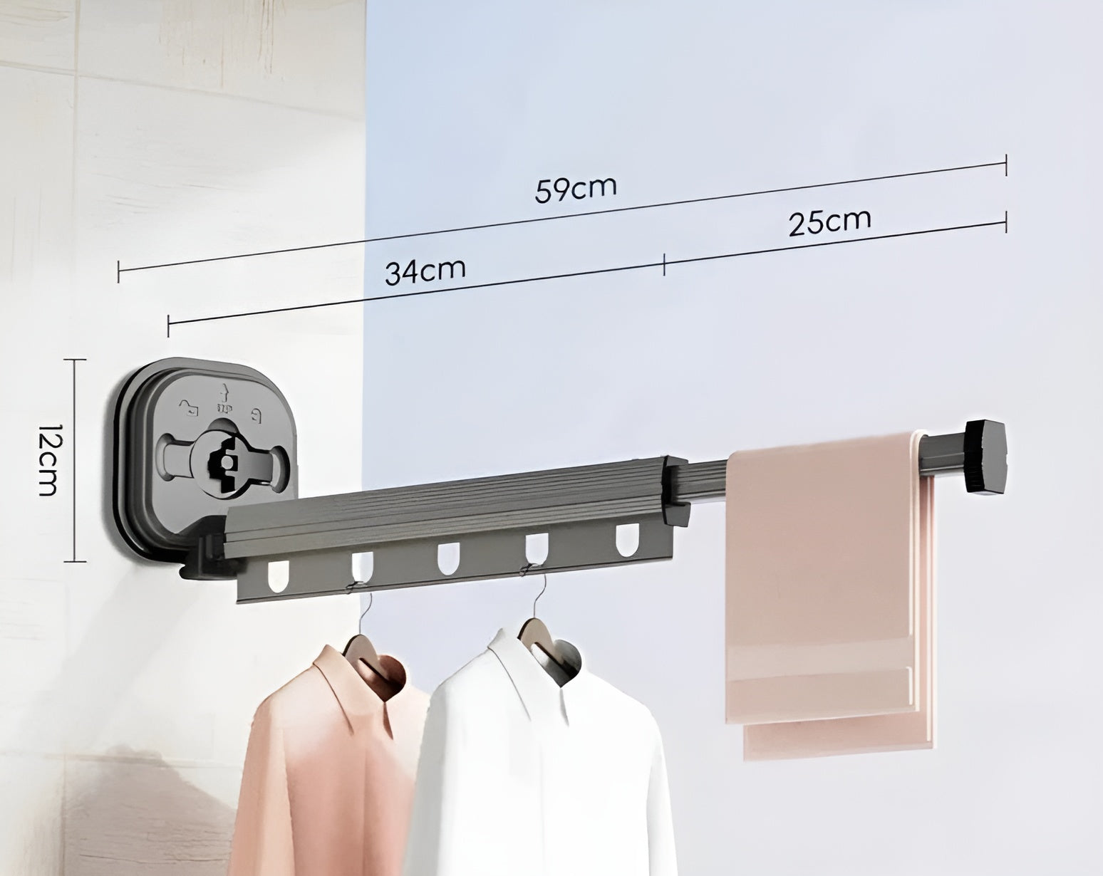 Taavita - Foldable Aluminum Clothes Dryer with Suction Cup Mounting