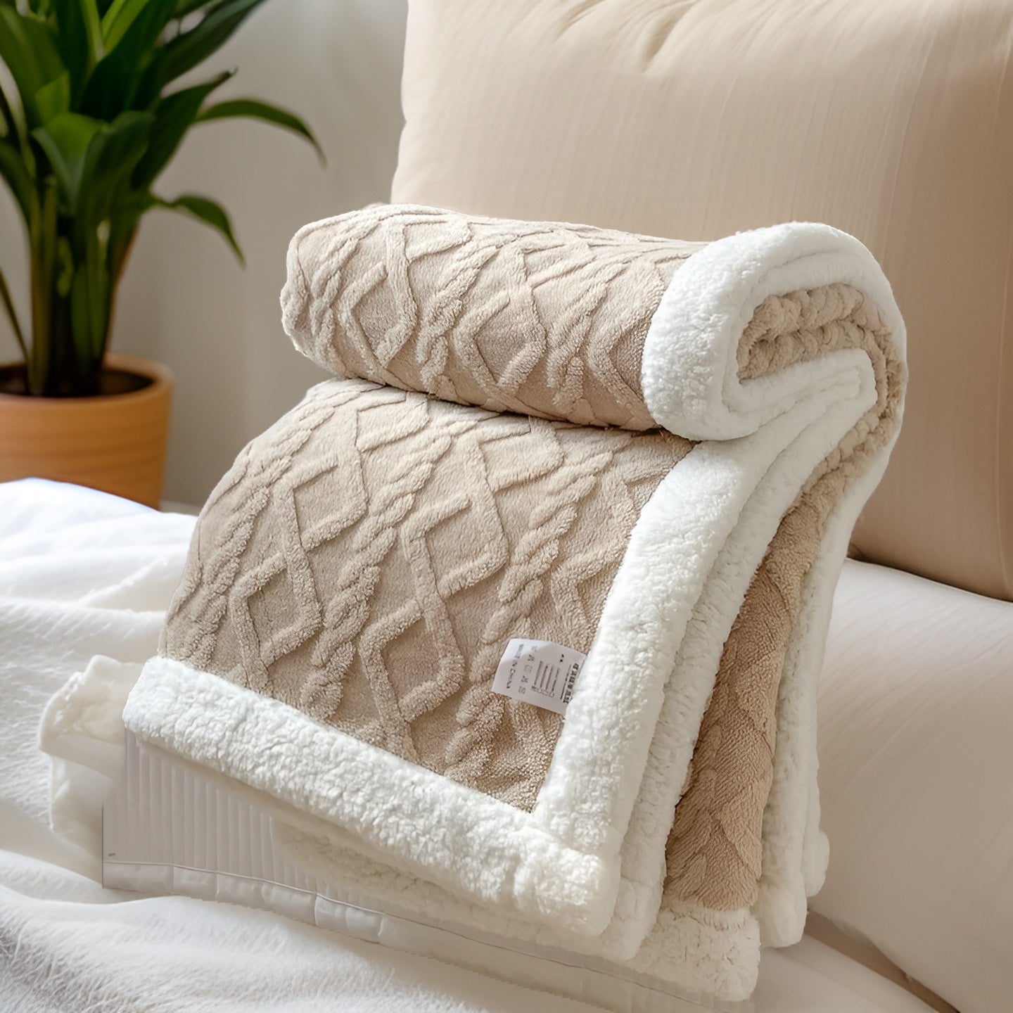 Cozy Cuddle - Double-Sided Plush Cashmere Fleece Blanket for Nightly Warmth with Style