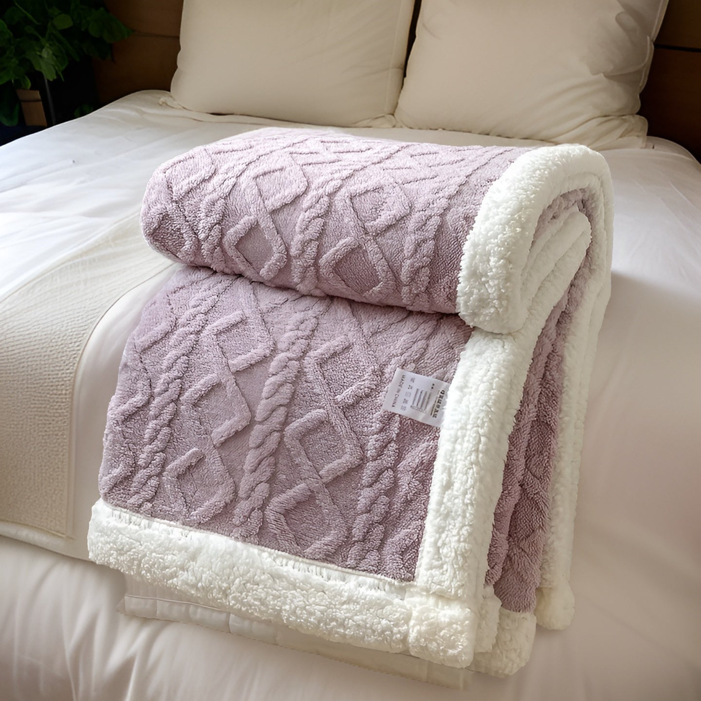 Cozy Cuddle - Double-Sided Plush Cashmere Fleece Blanket for Nightly Warmth with Style