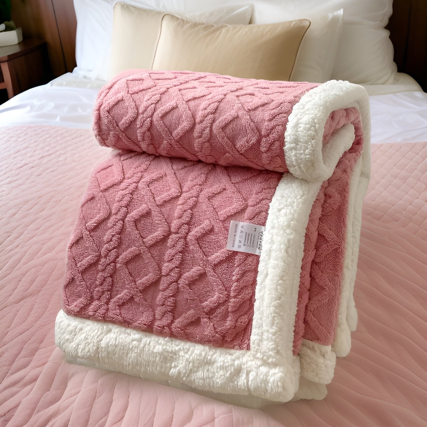 Cozy Cuddle - Double-Sided Plush Cashmere Fleece Blanket for Nightly Warmth with Style