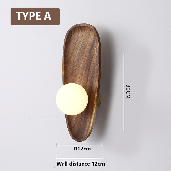 Taavita Natural Wooden Wall-Mounted Lamp