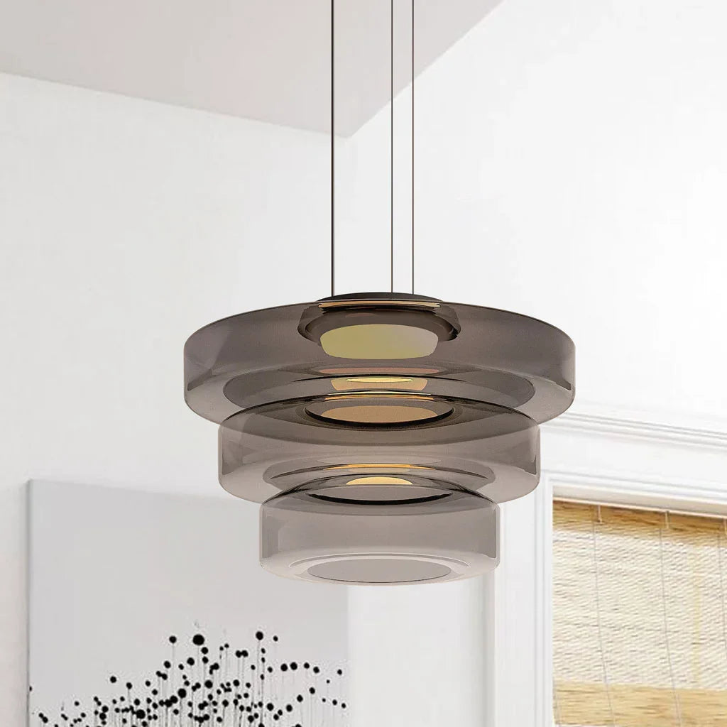 Jonas Creative Glass Pendant Light grey 1layer