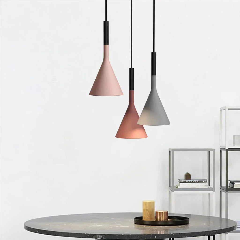 Conical Pendant Light made of Cement in Modern Industrial Design