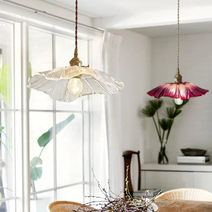 Taavita Lotus Retro-Glass Pendant Light