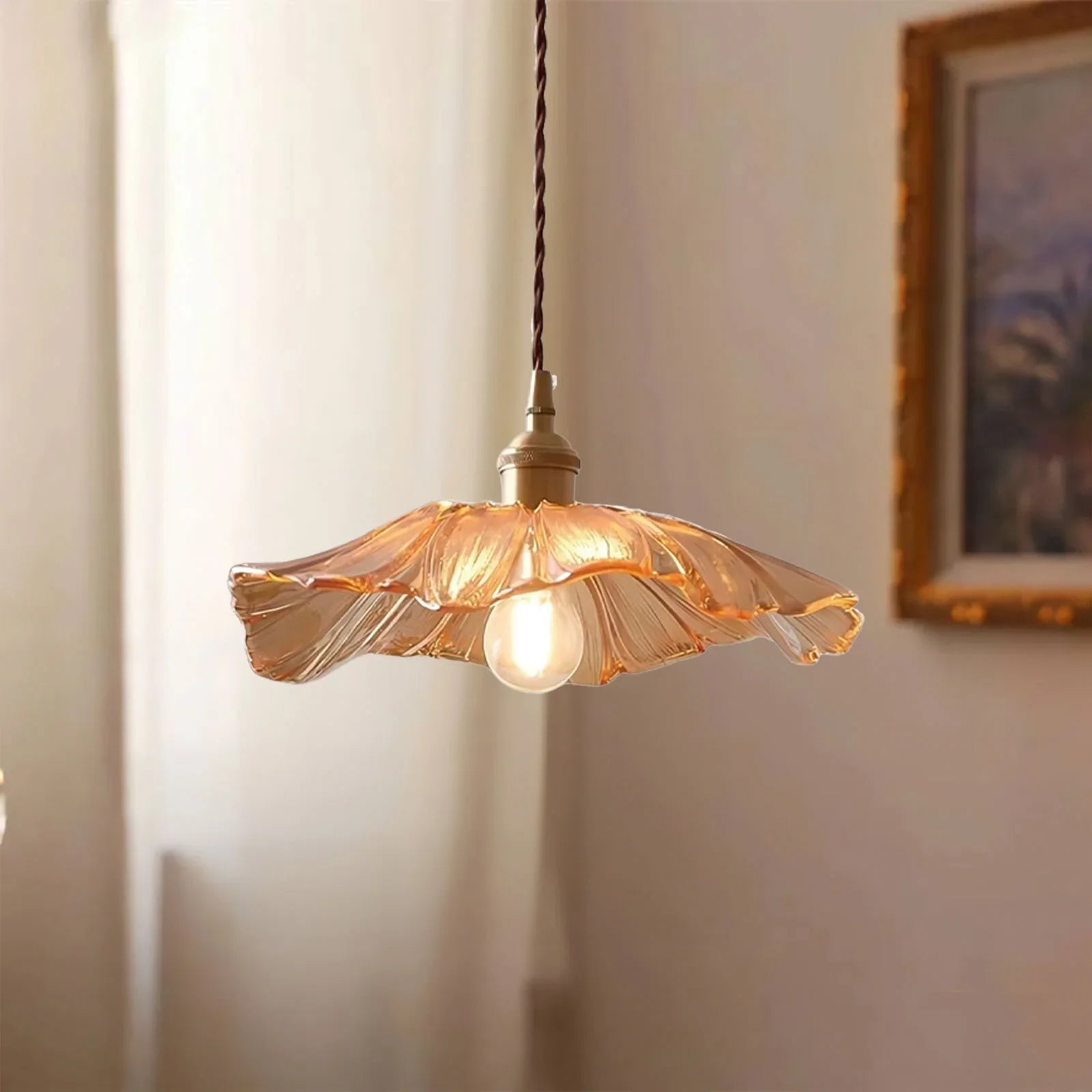 Taavita Lotus Retro-Glass Pendant Light