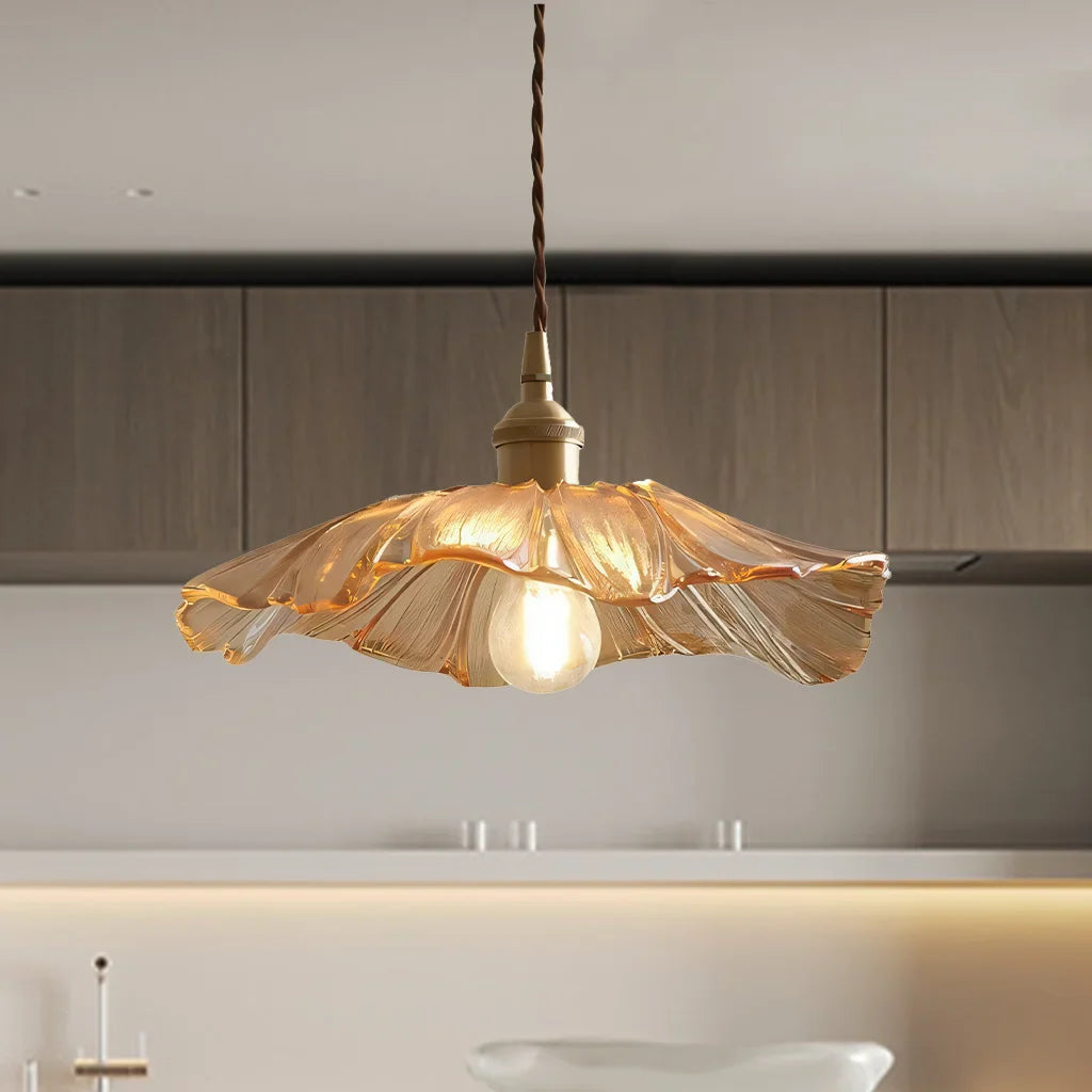 Taavita Lotus Retro-Glass Pendant Light