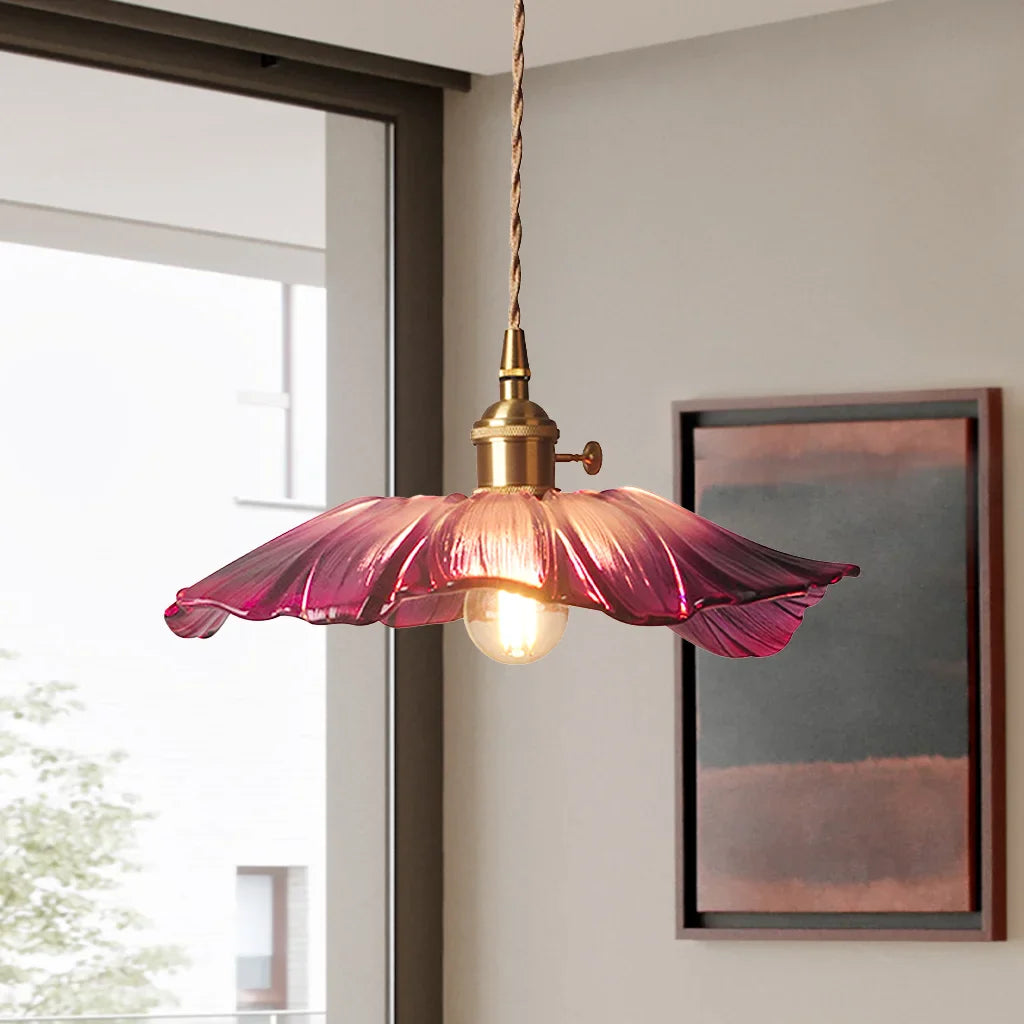 Taavita Lotus Retro-Glass Pendant Light