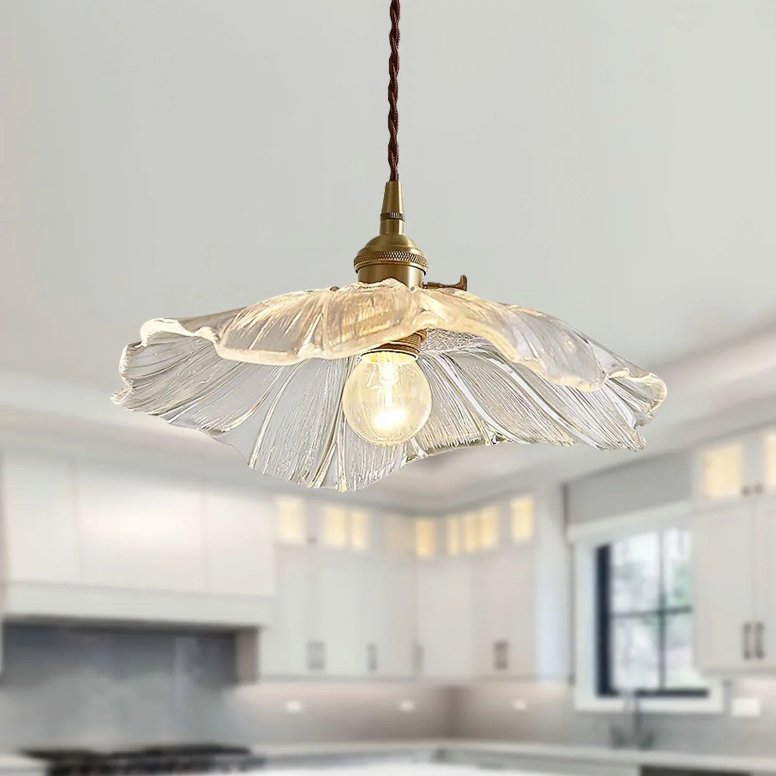 Taavita Lotus Retro-Glass Pendant Light