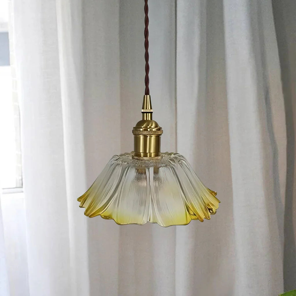 Taavita Lotus Retro-Glass Pendant Light